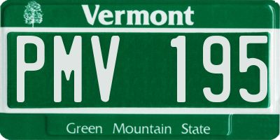 VT license plate PMV195