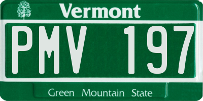 VT license plate PMV197