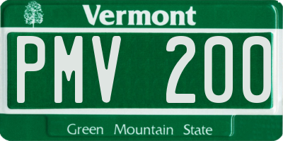 VT license plate PMV200