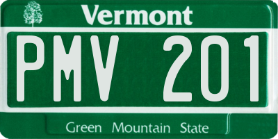 VT license plate PMV201
