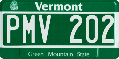 VT license plate PMV202