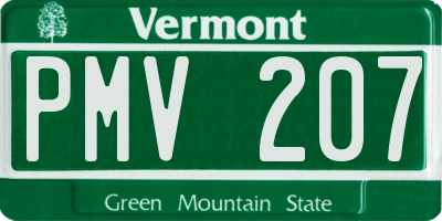 VT license plate PMV207