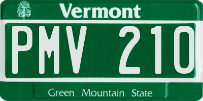VT license plate PMV210