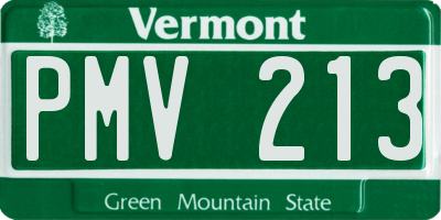 VT license plate PMV213