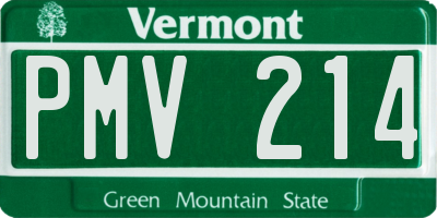 VT license plate PMV214