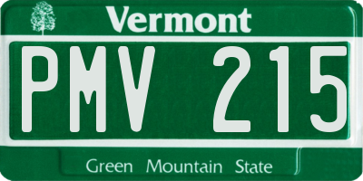 VT license plate PMV215