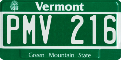 VT license plate PMV216