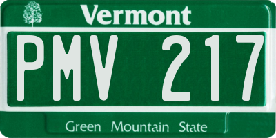 VT license plate PMV217