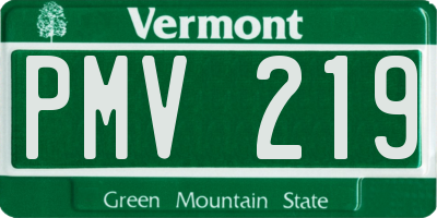 VT license plate PMV219
