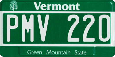 VT license plate PMV220