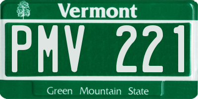 VT license plate PMV221