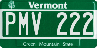 VT license plate PMV222