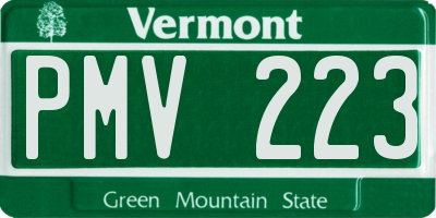 VT license plate PMV223
