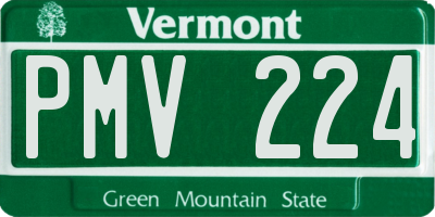VT license plate PMV224