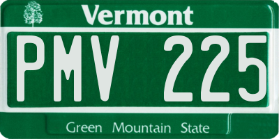 VT license plate PMV225