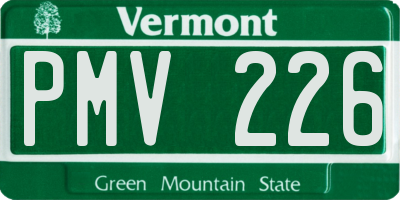 VT license plate PMV226
