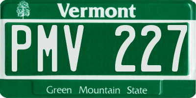 VT license plate PMV227