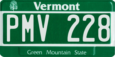 VT license plate PMV228