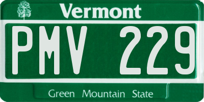 VT license plate PMV229
