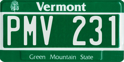 VT license plate PMV231