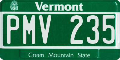 VT license plate PMV235