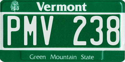VT license plate PMV238