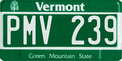 VT license plate PMV239