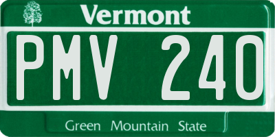 VT license plate PMV240