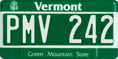 VT license plate PMV242