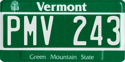 VT license plate PMV243
