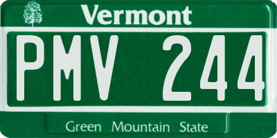 VT license plate PMV244