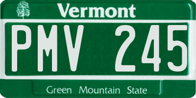 VT license plate PMV245