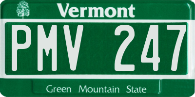 VT license plate PMV247