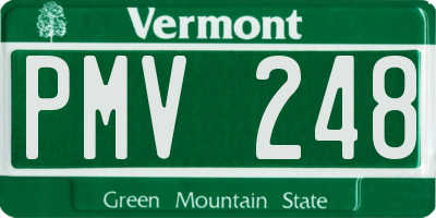 VT license plate PMV248