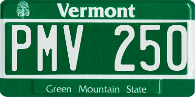 VT license plate PMV250