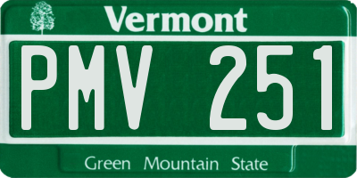 VT license plate PMV251