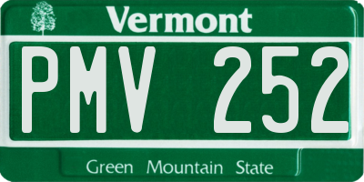 VT license plate PMV252