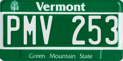 VT license plate PMV253