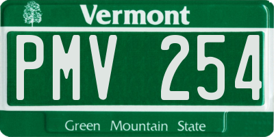 VT license plate PMV254
