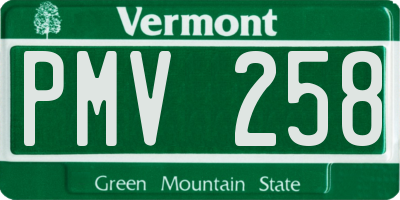 VT license plate PMV258