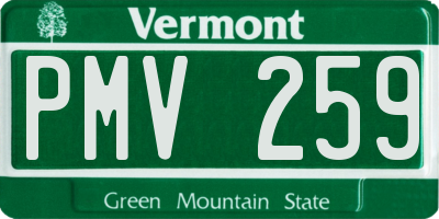 VT license plate PMV259