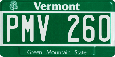 VT license plate PMV260