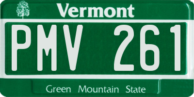 VT license plate PMV261