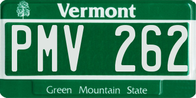 VT license plate PMV262