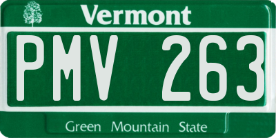 VT license plate PMV263