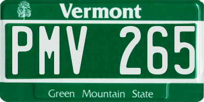 VT license plate PMV265