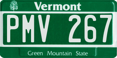 VT license plate PMV267