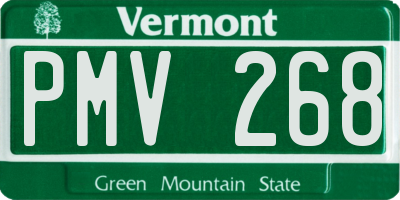 VT license plate PMV268