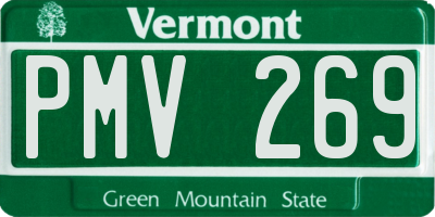 VT license plate PMV269