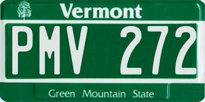 VT license plate PMV272